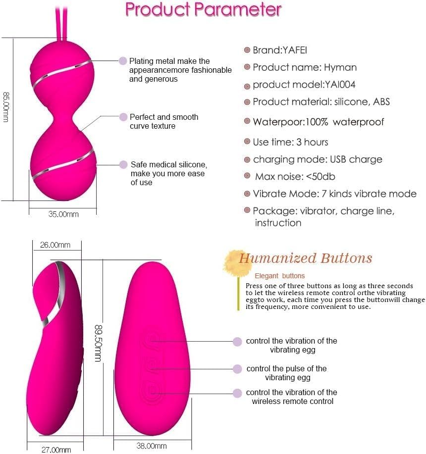2 Wireless Remote Control Vibrating Egg Ball with Ball Vibrators for Her