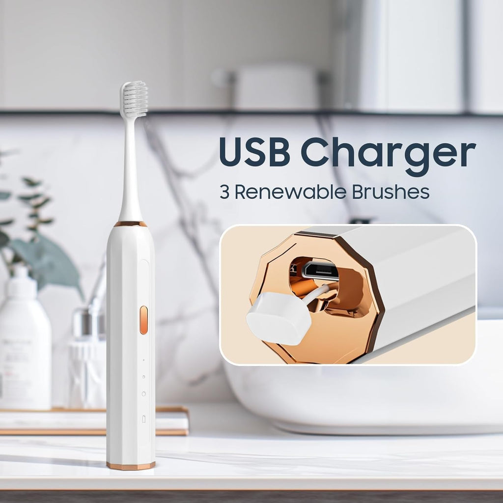 Sonic Electric Toothbrush for Adults – Rechargeable Ultrasonic Toothbrush