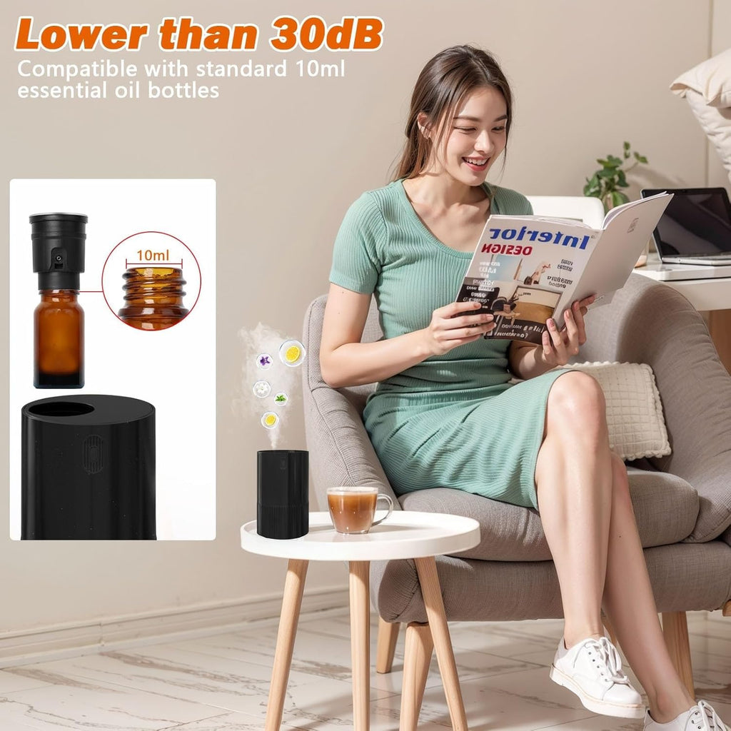 Waterless Essential Oil Diffuser, Portable Aromatherapy Diffuser with 20mL Capacity