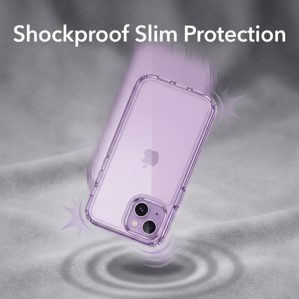 iPhone 15 Plus Clear Purple Case with MagSafe, Shockproof Slim Phone Case for iPhone 15 Plus 6.7 Inch with Camera Protection