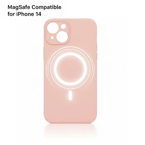 iPhone 14 Case with MagSafe, Clear Light Pink Matte Shockproof Slim Phone Case for iPhone 14 with Camera Protection